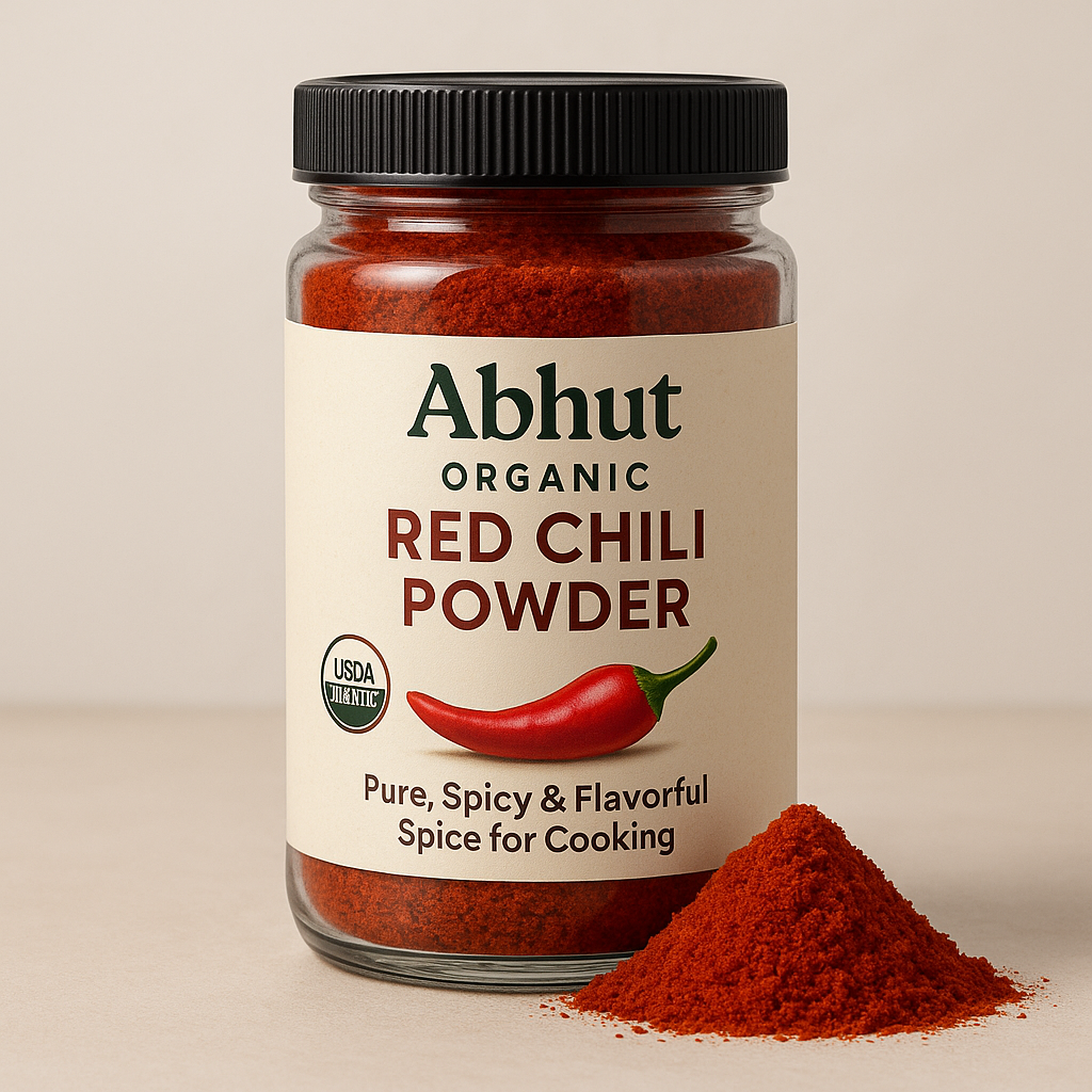 Abhut Organic Red Chili Powder - Pure, Spicy & Flavorful Spice for Cooking